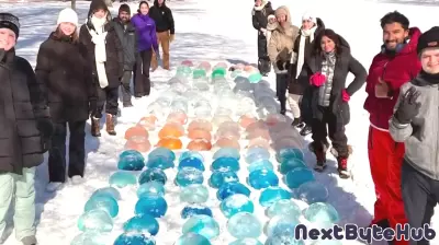 Master's Students Create Stunning 12-Foot Ice Tower on Campus